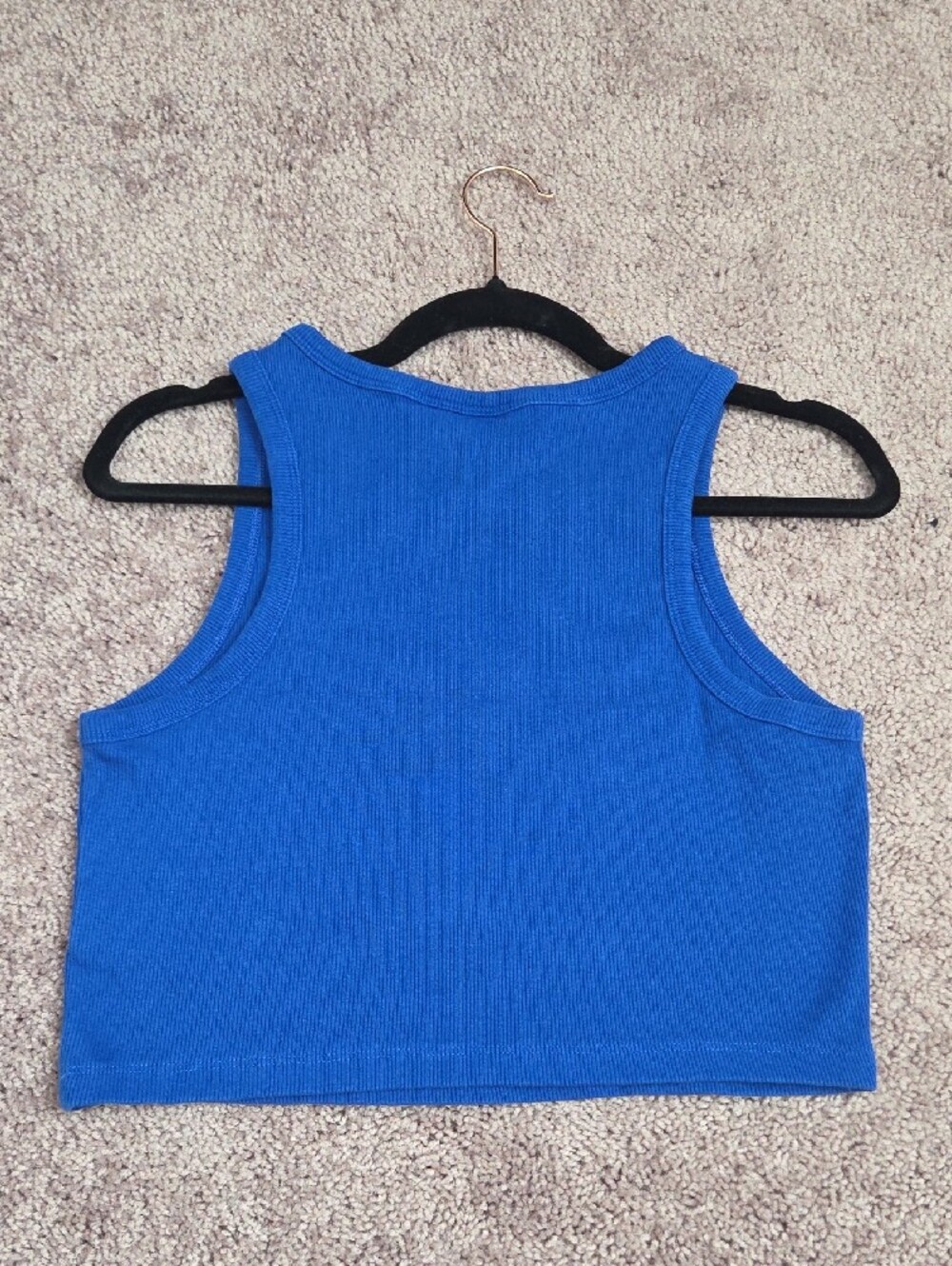 Royal Blue Ribbed Tank Top - Picture 2 of 2